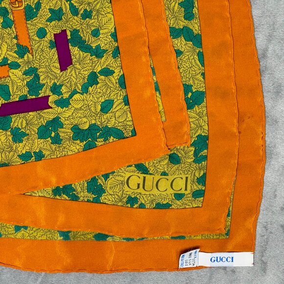 Gucci Silk Leaf Print Scarf - Picture 3 of 7